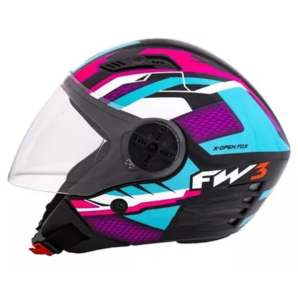 CAPACETE X OPEN UP FOX ROSA/AZUL N56 - FW3