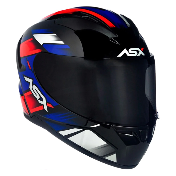 Capacete Asx City Start Preto Vermelho Azul 58/M - Imagem 5