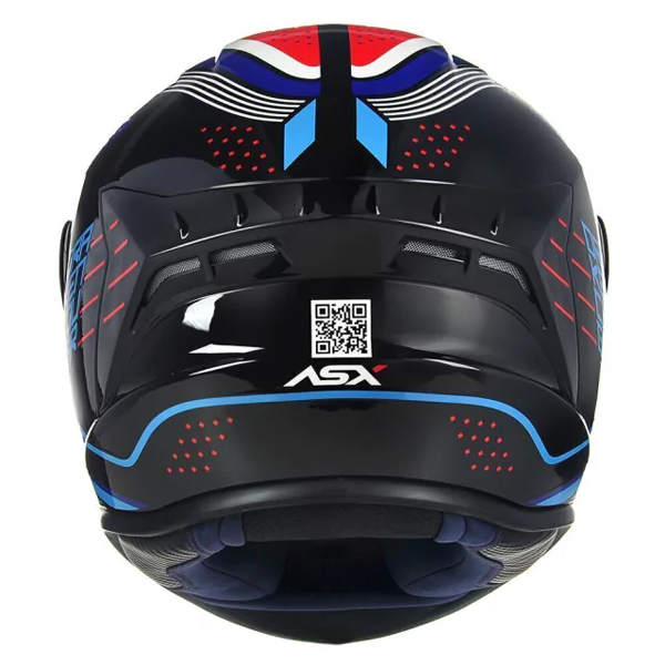 Capacete Asx Draken Cougar Brilho Preto/azul/vermelho 60 - Imagem 7