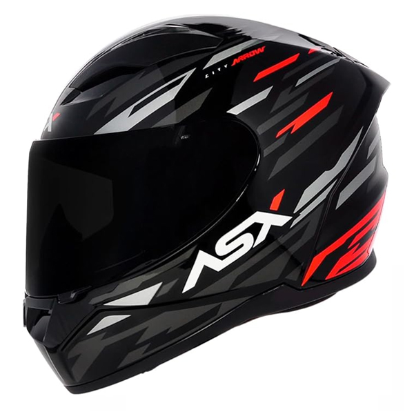 Capacete Asx City Arrow Brilho Preto/ Grafite/ Vermelho 60