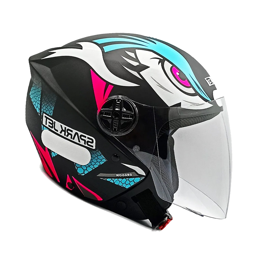 Capacete SPARK JET DRAGON PRETO 58 - Imagem 2